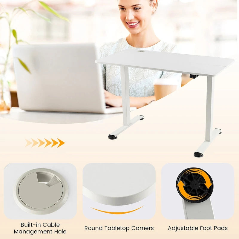Scrivania elettrica regolabile in altezza Sit-Stand, marrone/nero/naturale, monoposto