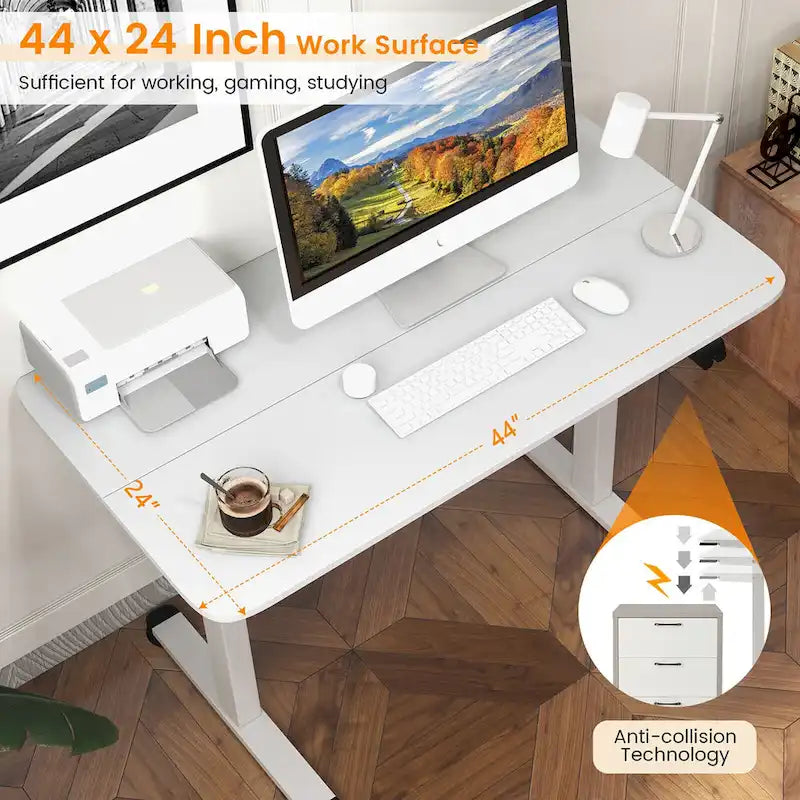 Scrivania elettrica regolabile in altezza Sit-Stand, marrone/nero/naturale, monoposto