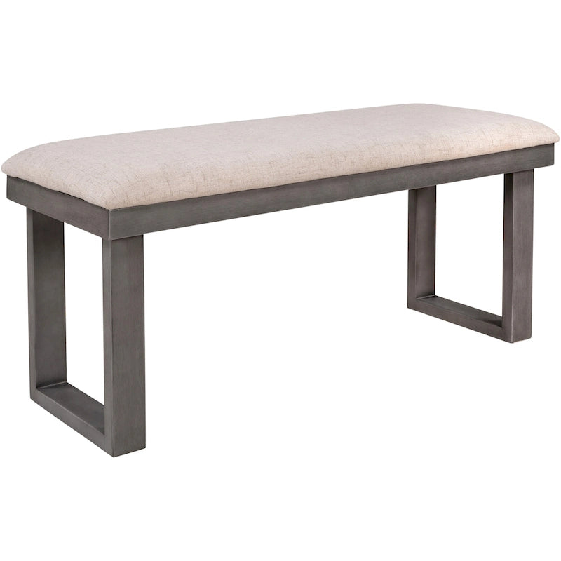 Set pranzo rustico grigio 6 posti, tavolo, 4 sedie e panca