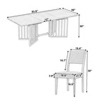 Set da pranzo allungabile in stile rustico/espresso da 9 pezzi, 8 sedie imbottite, posti a sedere per 8 persone