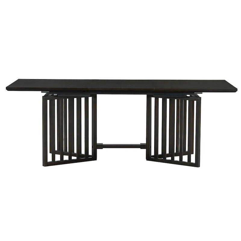 Set da pranzo allungabile in stile rustico/espresso da 9 pezzi, 8 sedie imbottite, posti a sedere per 8 persone