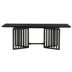 Set da pranzo allungabile in stile rustico/espresso da 9 pezzi, 8 sedie imbottite, posti a sedere per 8 persone