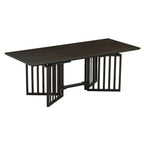 Set da pranzo allungabile in stile rustico/espresso da 9 pezzi, 8 sedie imbottite, posti a sedere per 8 persone
