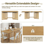 Set da pranzo allungabile in stile rustico/espresso da 9 pezzi, 8 sedie imbottite, posti a sedere per 8 persone