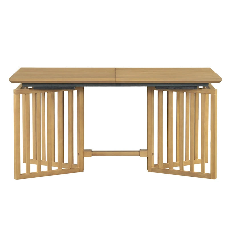 Set da pranzo allungabile in stile rustico/espresso da 9 pezzi, 8 sedie imbottite, posti a sedere per 8 persone