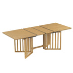 Set da pranzo allungabile in stile rustico/espresso da 9 pezzi, 8 sedie imbottite, posti a sedere per 8 persone