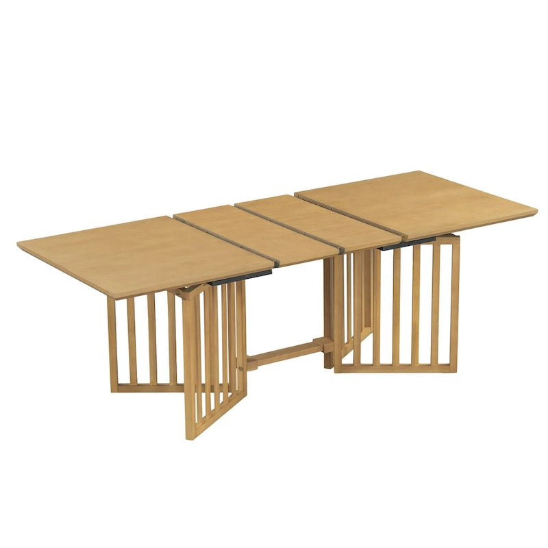 Set da pranzo allungabile in stile rustico/espresso da 9 pezzi, 8 sedie imbottite, posti a sedere per 8 persone
