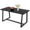 Tavolo da pranzo rettangolare da 160 cm, nero/caffè, piano con venature del legno, 4–6 posti a sedere