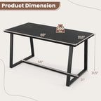 Tavolo da pranzo rettangolare da 160 cm, nero/caffè, piano con venature del legno, 4–6 posti a sedere