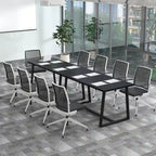 Tavolo da pranzo rettangolare da 160 cm, nero/caffè, piano con venature del legno, 4–6 posti a sedere