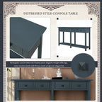 Console da Ingresso Antica Blu Navy con Cassetto e Ripiano