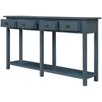 Console da Ingresso Antica Blu Navy con Cassetto e Ripiano