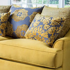 Set divano e divanetto in velluto chiodato color oro / tortora vintage, 2 pezzi (5 posti)