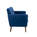 Divanetto trapuntato a due posti in tessuto grigio/blu/arancione/verde