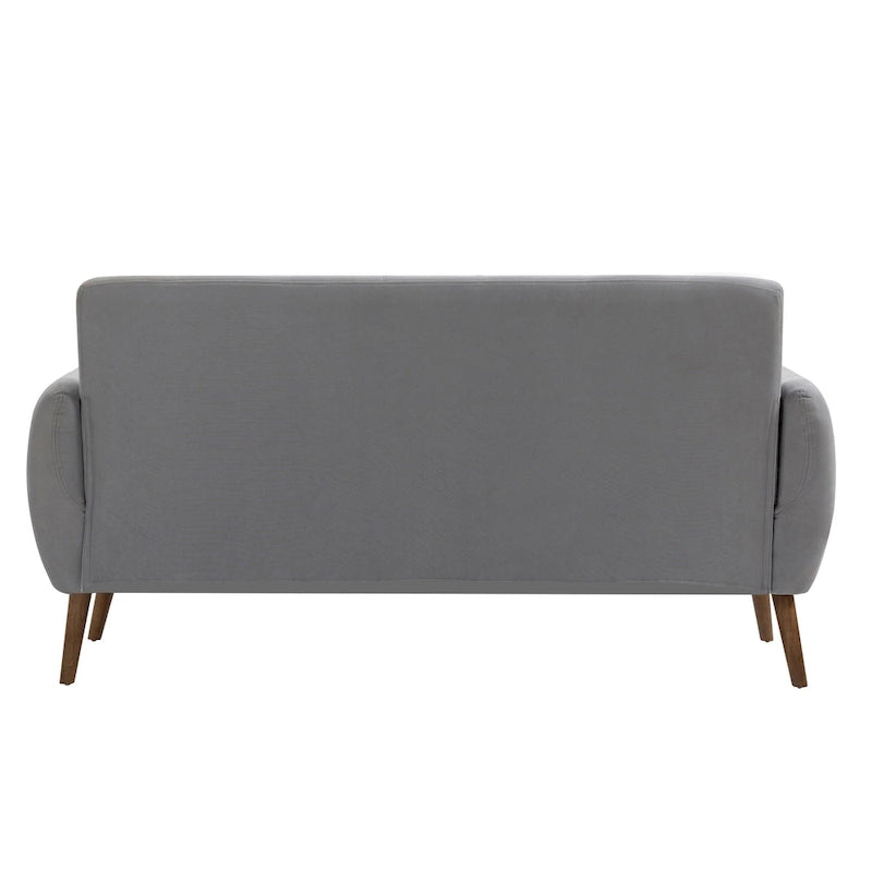 Divanetto trapuntato a due posti in tessuto grigio/blu/arancione/verde