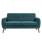 Divanetto trapuntato a due posti in tessuto grigio/blu/arancione/verde