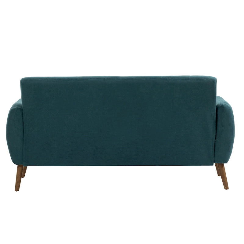 Divanetto trapuntato a due posti in tessuto grigio/blu/arancione/verde