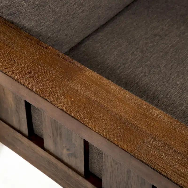 Set Divano a 2 Pezzi in Stile Missione, Marrone Scuro / Rovere Rustico, Posti a Sedere 5