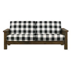 Set Divano a 2 Pezzi in Stile Missione, Marrone Scuro / Rovere Rustico, Posti a Sedere 5