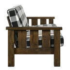 Set Divano a 2 Pezzi in Stile Missione, Marrone Scuro / Rovere Rustico, Posti a Sedere 5