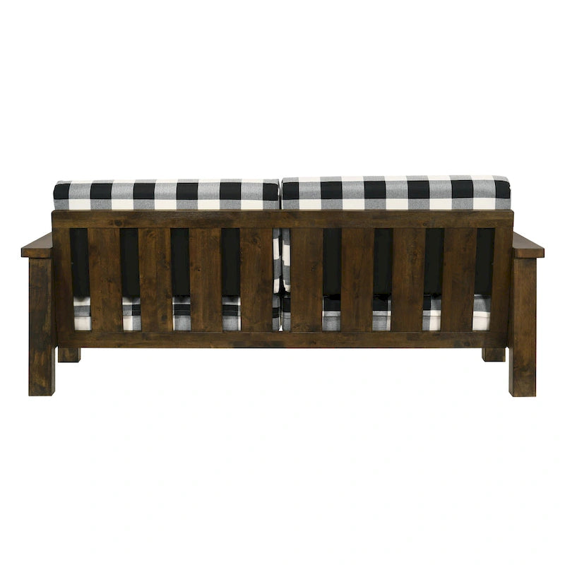 Set Divano a 2 Pezzi in Stile Missione, Marrone Scuro / Rovere Rustico, Posti a Sedere 5