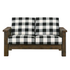 Set Divano a 2 Pezzi in Stile Missione, Marrone Scuro / Rovere Rustico, Posti a Sedere 5