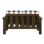 Set Divano a 2 Pezzi in Stile Missione, Marrone Scuro / Rovere Rustico, Posti a Sedere 5