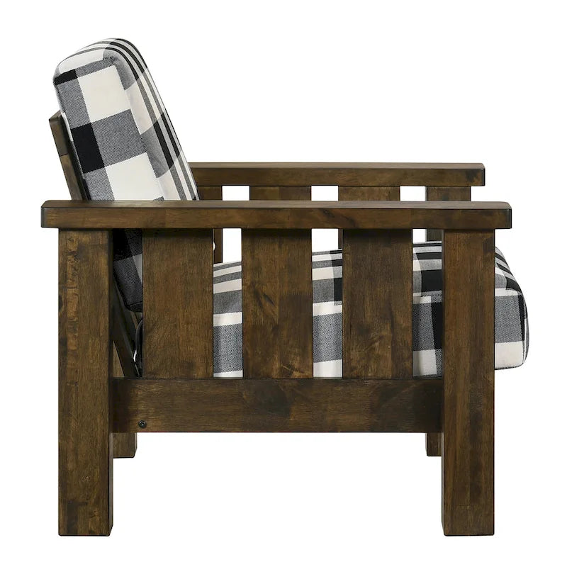 Set Divano a 2 Pezzi in Stile Missione, Marrone Scuro / Rovere Rustico, Posti a Sedere 5