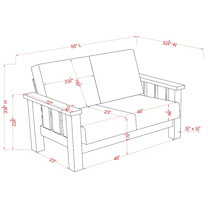 Set Divano a 2 Pezzi in Stile Missione, Marrone Scuro / Rovere Rustico, Posti a Sedere 5
