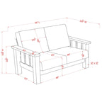 Set Divano a 2 Pezzi in Stile Missione, Marrone Scuro / Rovere Rustico, Posti a Sedere 5