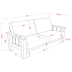 Set Divano a 2 Pezzi in Stile Missione, Marrone Scuro / Rovere Rustico, Posti a Sedere 5