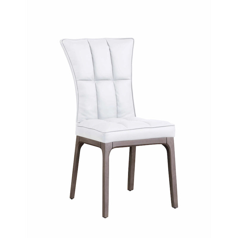 Set da pranzo rotondo bianco a 5 posti in vetro, stile incrociato