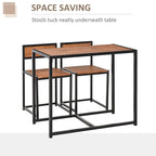 Set da pranzo 3 pezzi per 2 in Legno Vintage Nero – Tavolo e 2 Sedie