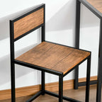 Set da pranzo 3 pezzi per 2 in Legno Vintage Nero – Tavolo e 2 Sedie
