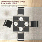 Set da pranzo 3 pezzi per 2 in Legno Vintage Nero – Tavolo e 2 Sedie