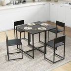 Set da pranzo 3 pezzi per 2 in Legno Vintage Nero – Tavolo e 2 Sedie