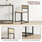 Set da pranzo 3 pezzi per 2 in Legno Vintage Nero – Tavolo e 2 Sedie
