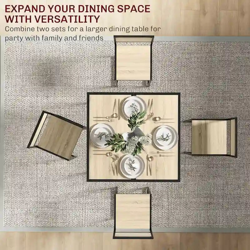 Set da pranzo 3 pezzi per 2 in Legno Vintage Nero – Tavolo e 2 Sedie
