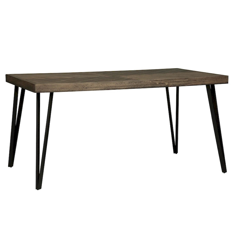 Set da tavolo da pranzo rettangolare per 6 persone in caramello rustico marrone