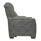 Poltrona reclinabile elettrica in similpelle color ardesia, a una seduta
