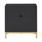 Comodino Nero a 2 Cassetti con Porte USB, Singolo