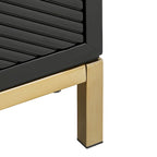 Comodino Nero a 2 Cassetti con Porte USB, Singolo