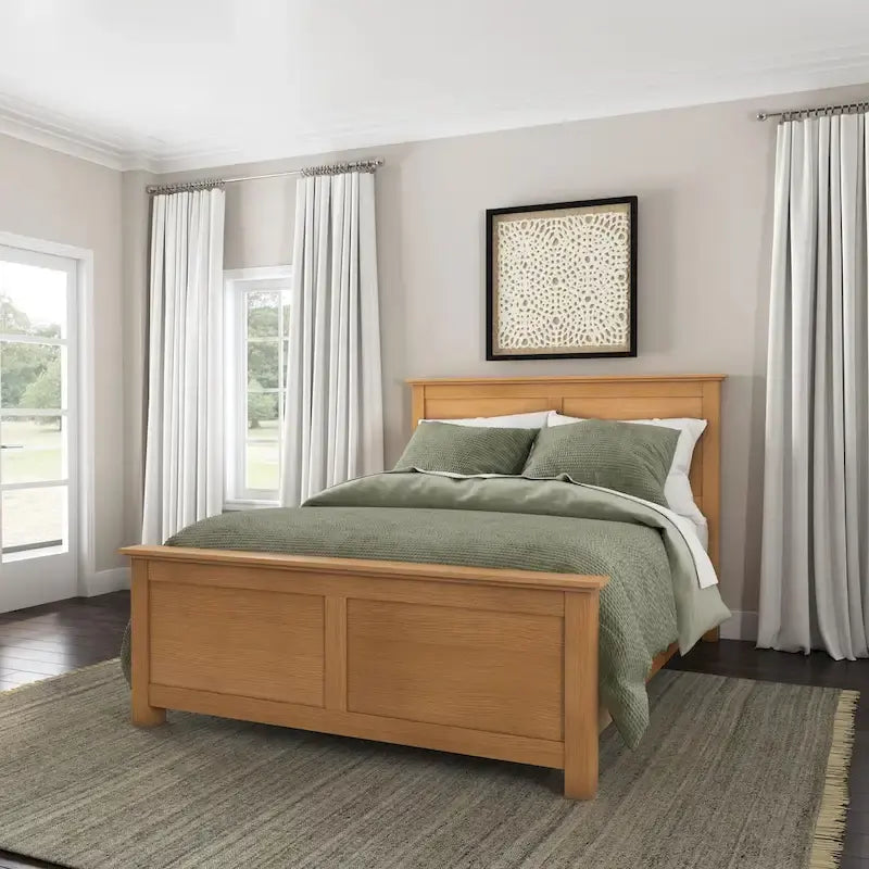 Struttura letto a pannelli in rovere chiaro, matrimoniale standard, 1 posto letto
