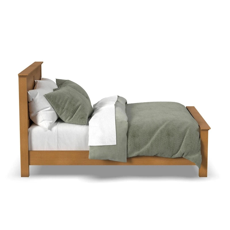 Struttura letto a pannelli in rovere chiaro, matrimoniale standard, 1 posto letto