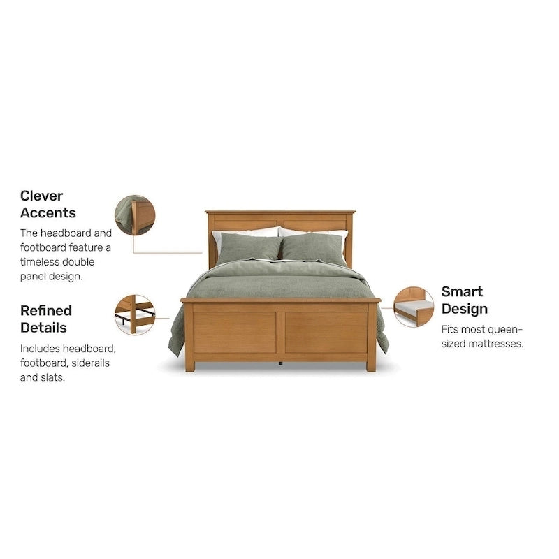 Struttura letto a pannelli in rovere chiaro, matrimoniale standard, 1 posto letto
