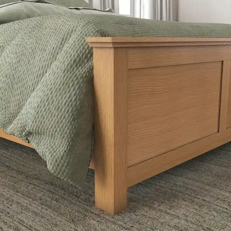 Struttura letto a pannelli in rovere chiaro, matrimoniale standard, 1 posto letto