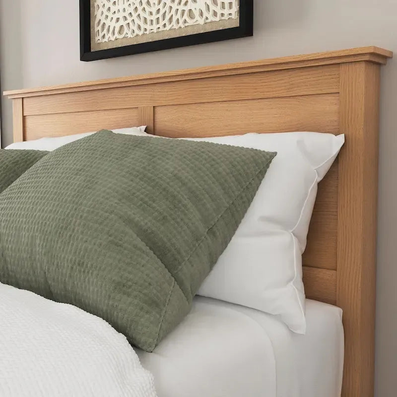 Struttura letto a pannelli in rovere chiaro, matrimoniale standard, 1 posto letto
