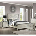 Luela Glam Champagne Wood 3-piece Panel Bed and Nightstands Set with USB Port by Furniture of America