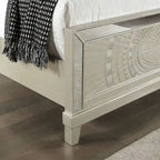 Set letto con pannello e 2 comodini Champagne Glam con porta USB, per 2 – King / Queen / California King