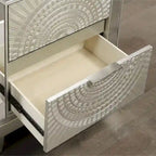Set letto con pannello e 2 comodini Champagne Glam con porta USB, per 2 – King / Queen / California King